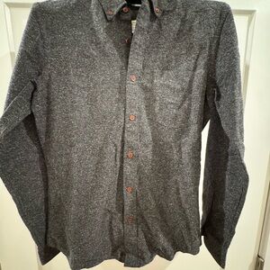 Club Monaco Charcoal Button-Down Shirt XS tweed